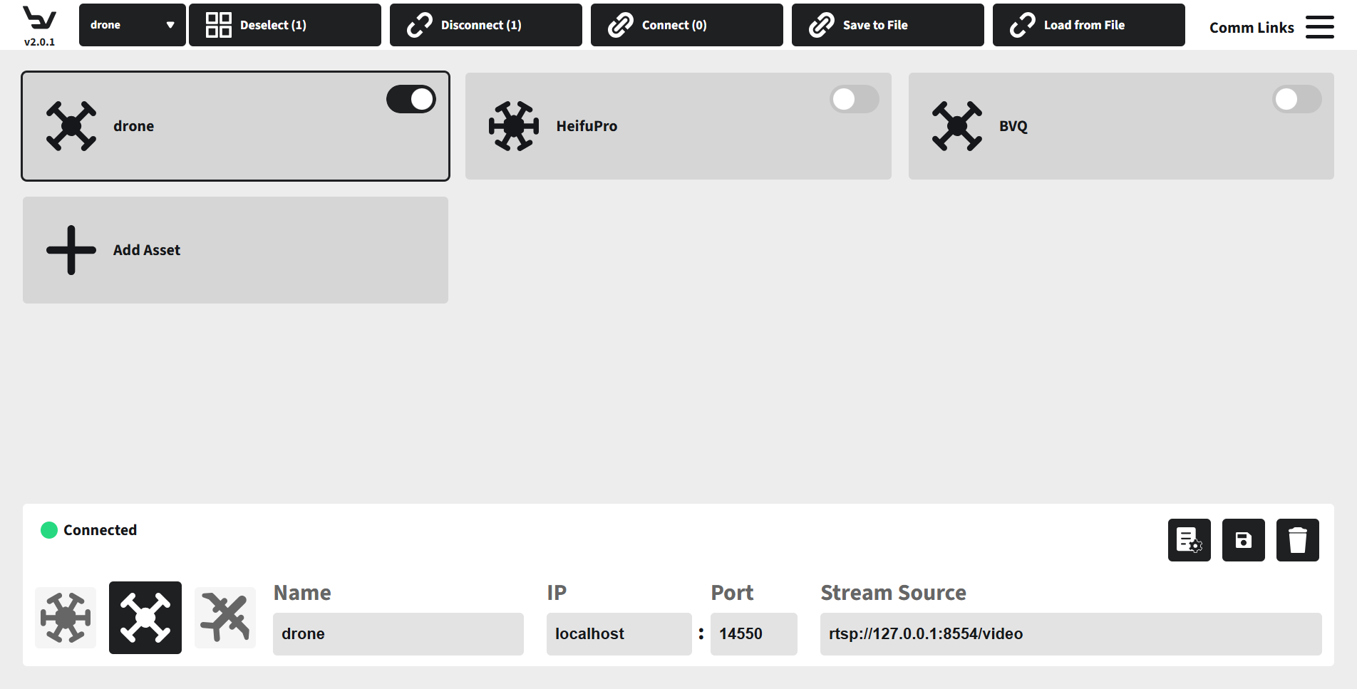 Select an existing comm-link