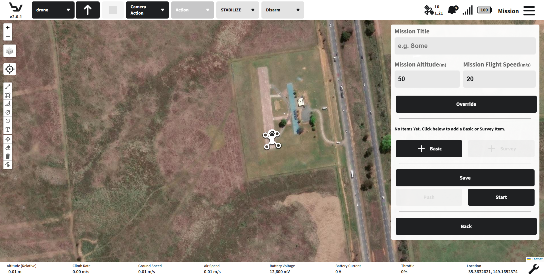 Mission details opened from Create